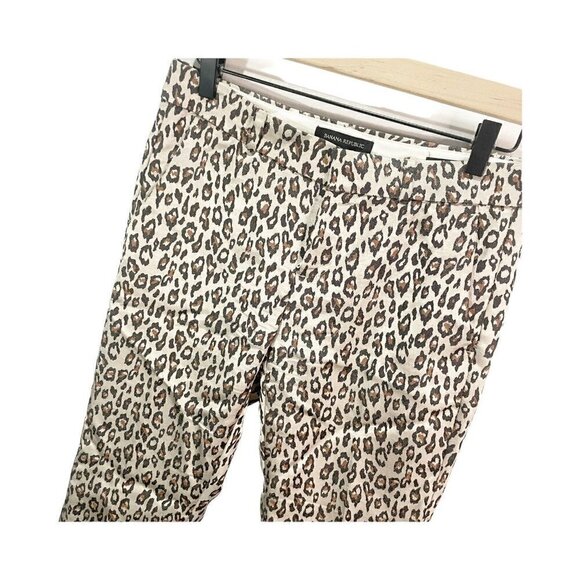 Banana Republic Women's Pants Cheetah Animal Print Rayon Avery Tapered Size 0P - Picture 3 of 5